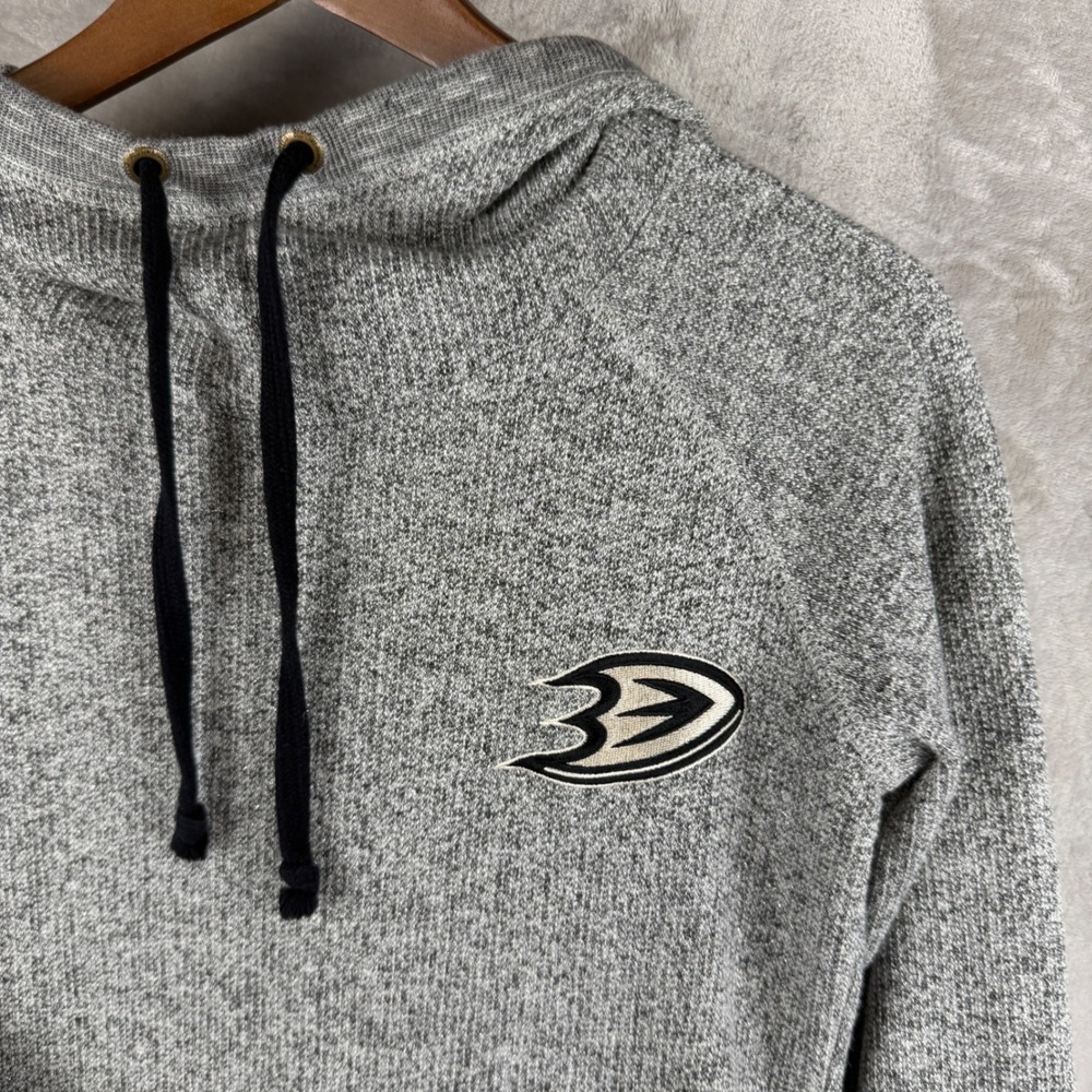 Old Time Hockey Anaheim Ducks Newbury Collection Gray Knit‎ Hoodie Womens Small